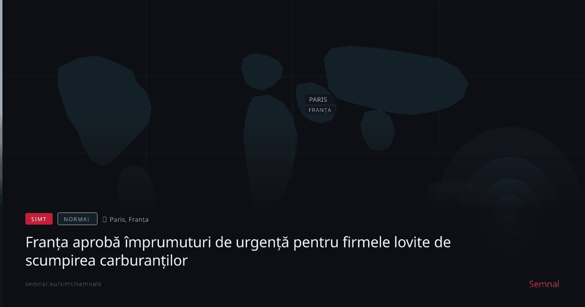 Franța aprobă împrumuturi de urgență pentru firmele lovite de scumpirea carburanților — Semnale