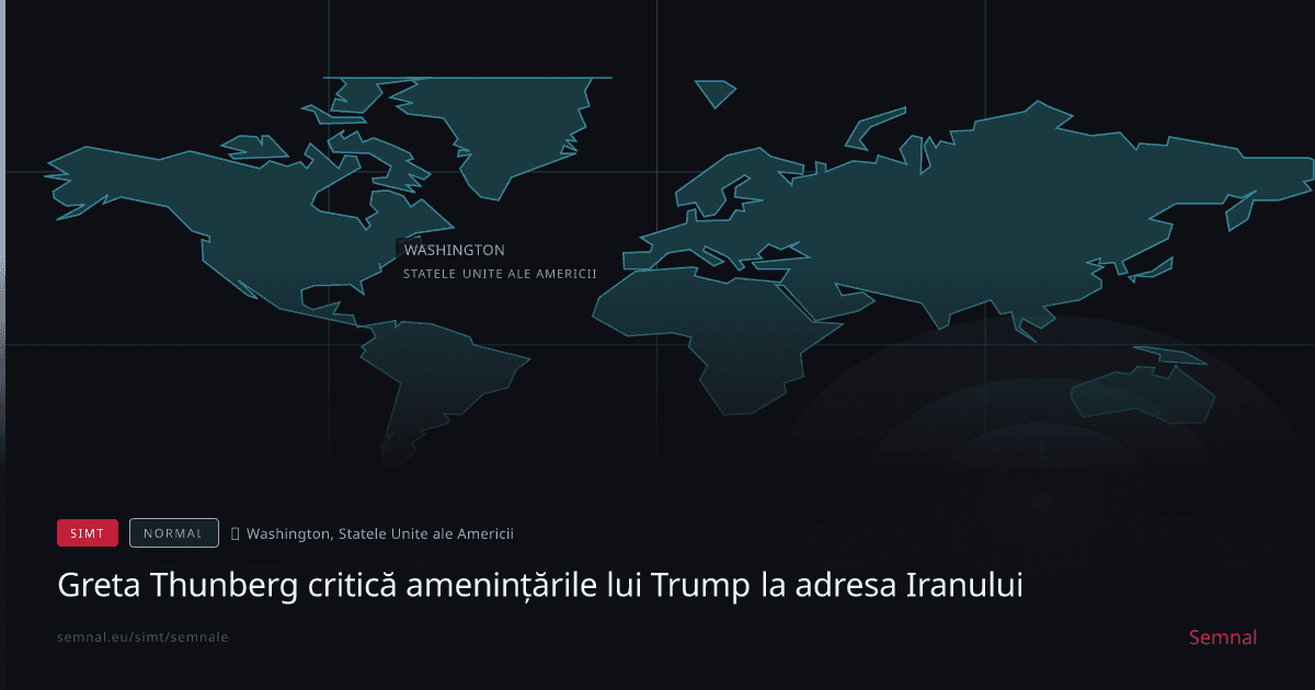 Greta Thunberg critică amenințările lui Trump la adresa Iranului — Semnale