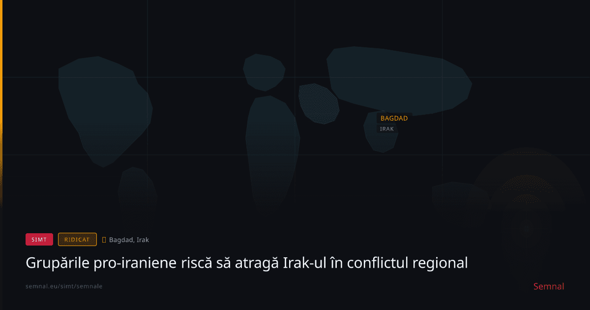 Grupările pro-iraniene riscă să atragă Irak-ul în conflictul regional — Semnale