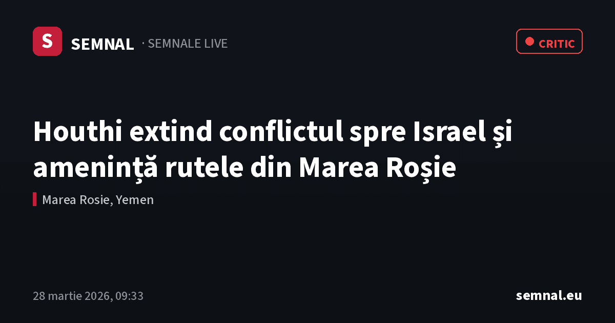 Houthi extind conflictul spre Israel și amenință rutele din Marea Roșie — Semnale