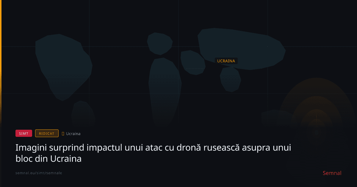 Imagini surprind impactul unui atac cu dronă rusească asupra unui bloc din Ucraina — Semnale