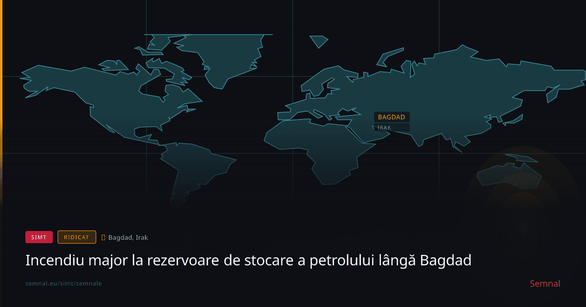 Incendiu major la rezervoare de stocare a petrolului lângă Bagdad