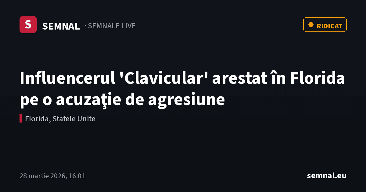 Influencerul 'Clavicular' arestat în Florida pe o acuzaţie de agresiune — Semnale