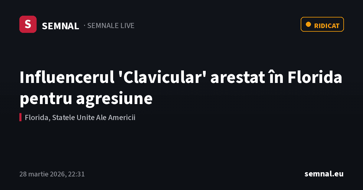 Influencerul 'Clavicular' arestat în Florida pentru agresiune — Semnale