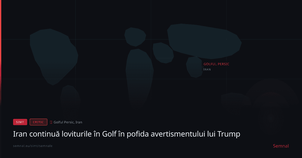 Iran continuă loviturile în Golf în pofida avertismentului lui Trump — Semnale