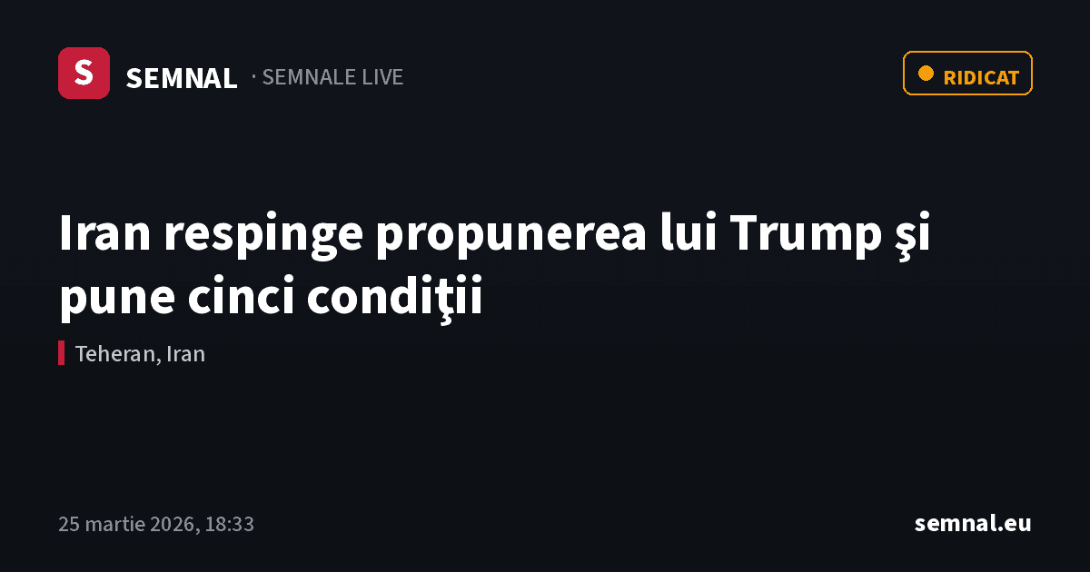 Iran respinge propunerea lui Trump şi pune cinci condiţii — Semnale
