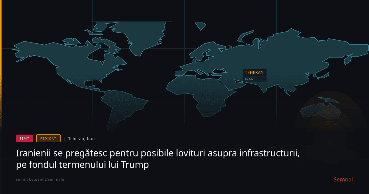 Iranienii se pregătesc pentru posibile lovituri asupra infrastructurii, pe fondul termenului lui Tru — Semnale