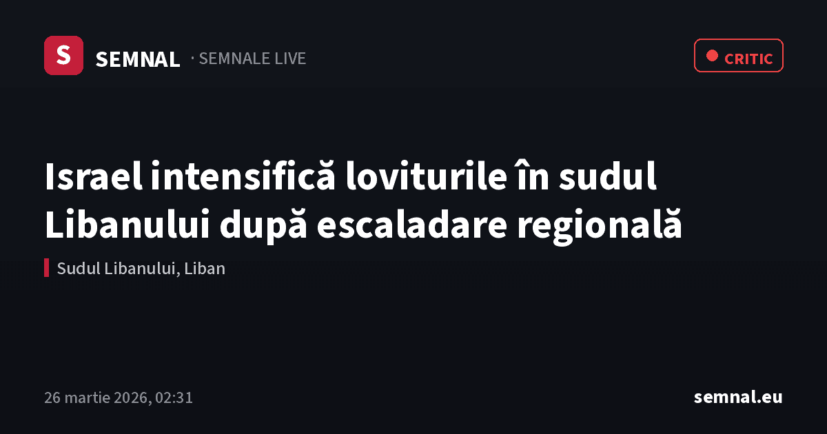 Israel intensifică loviturile în sudul Libanului după escaladare regională — Semnale