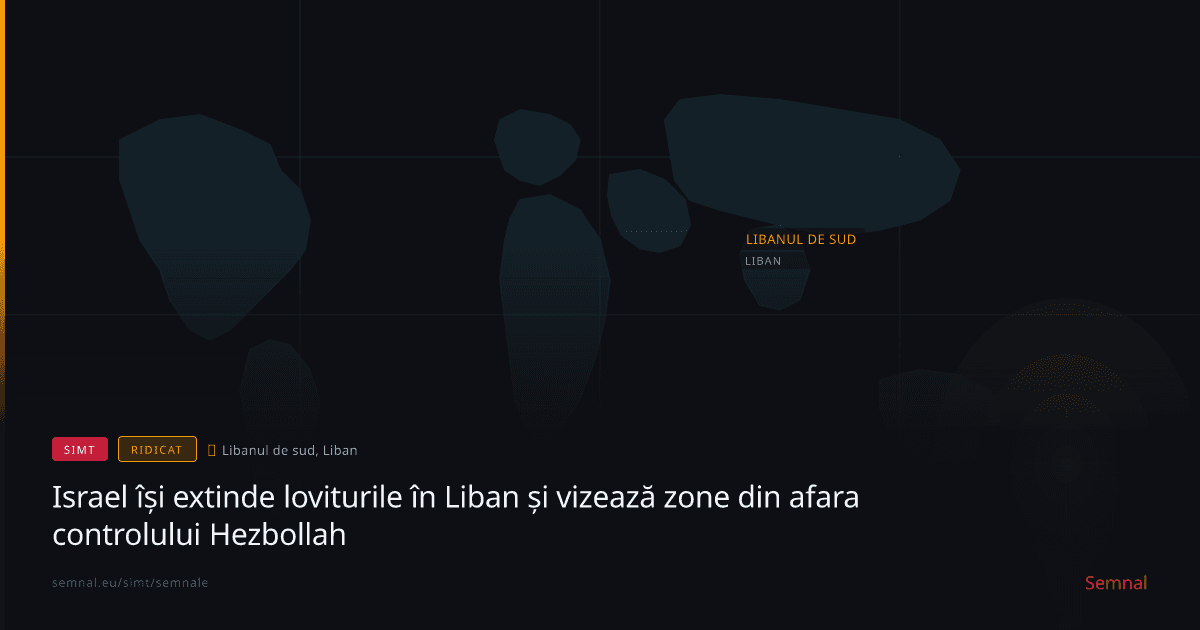 Israel își extinde loviturile în Liban și vizează zone din afara controlului Hezbollah — Semnale