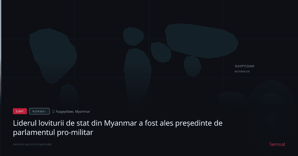 Liderul loviturii de stat din Myanmar a fost ales președinte de parlamentul pro-militar — Semnale