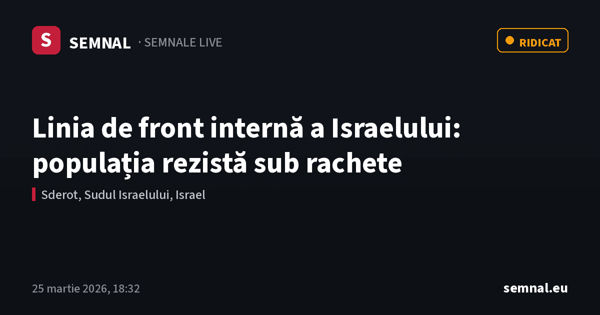 Linia de front internă a Israelului: populația rezistă sub rachete — Semnale
