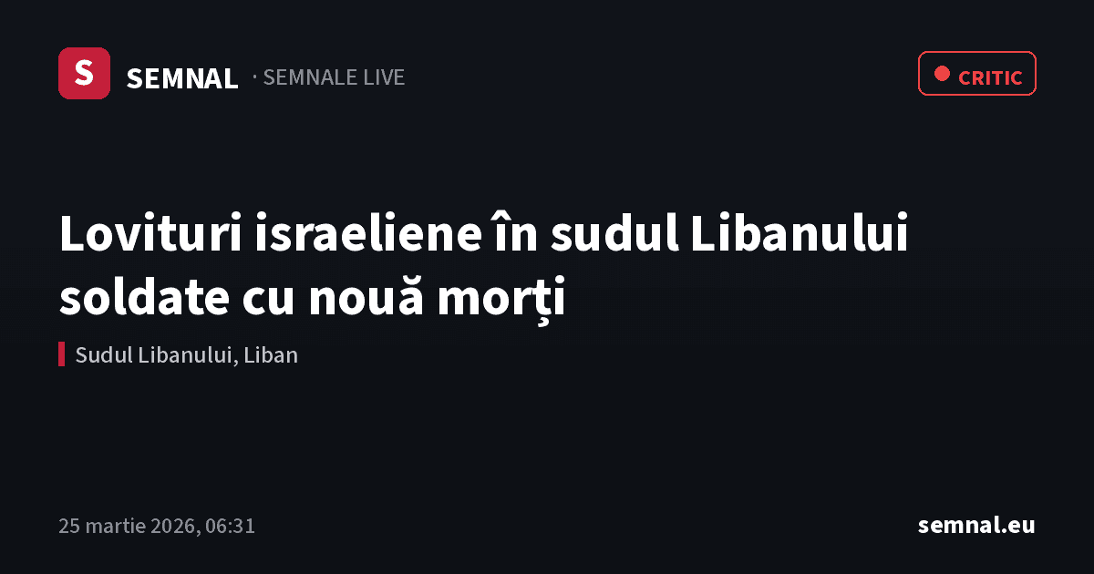 Lovituri israeliene în sudul Libanului soldate cu nouă morți — Semnale