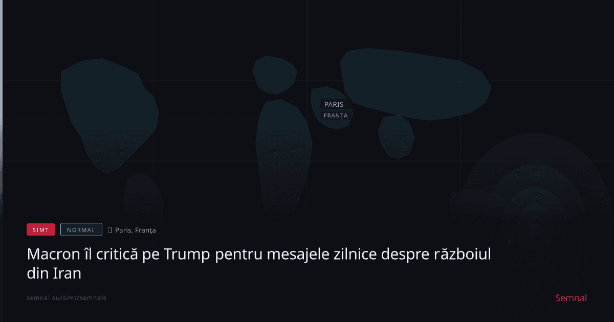 Macron îl critică pe Trump pentru mesajele zilnice despre războiul din Iran — Semnale