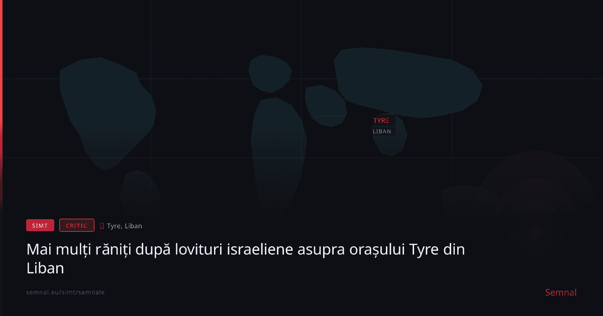 Mai mulți răniți după lovituri israeliene asupra orașului Tyre din Liban — Semnale
