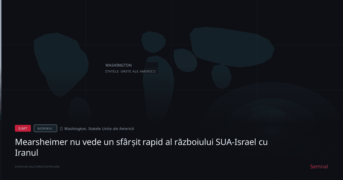 Mearsheimer nu vede un sfârșit rapid al războiului SUA-Israel cu Iranul — Semnale