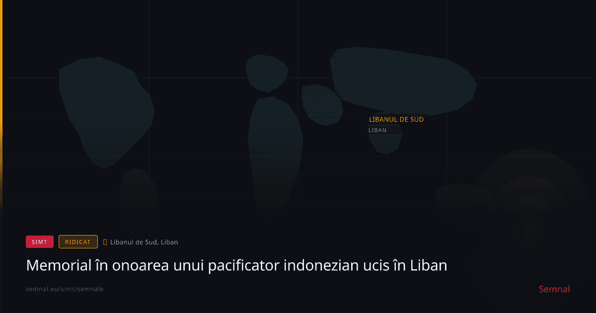 Memorial în onoarea unui pacificator indonezian ucis în Liban — Semnale