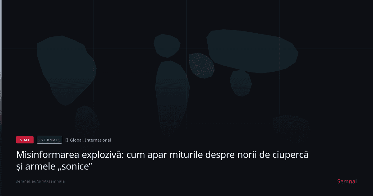 Misinformarea explozivă: cum apar miturile despre norii de ciupercă și armele „sonice” — Semnale