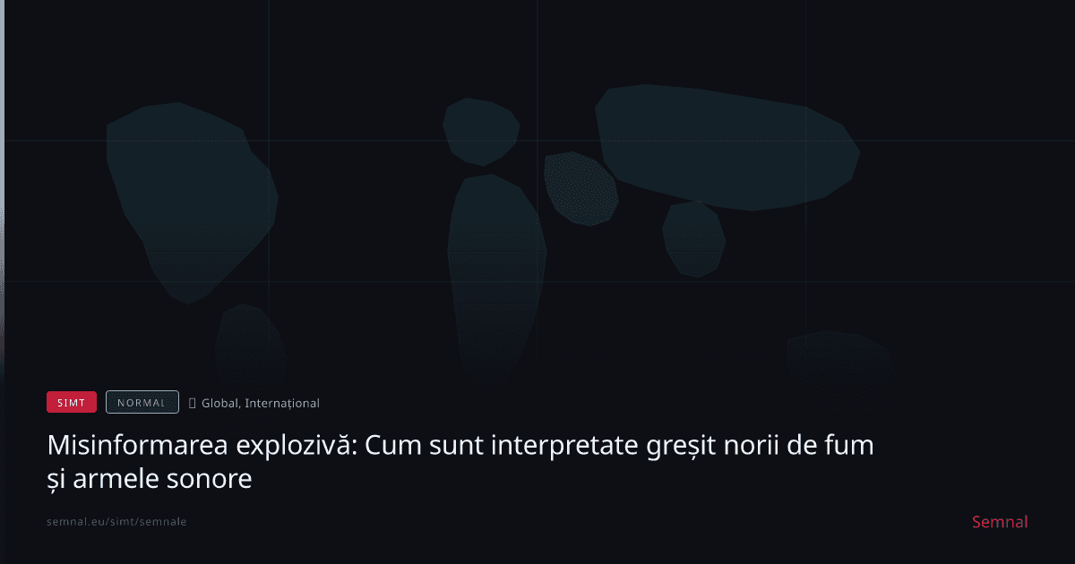 Misinformarea explozivă: Cum sunt interpretate greșit norii de fum și armele sonore — Semnale