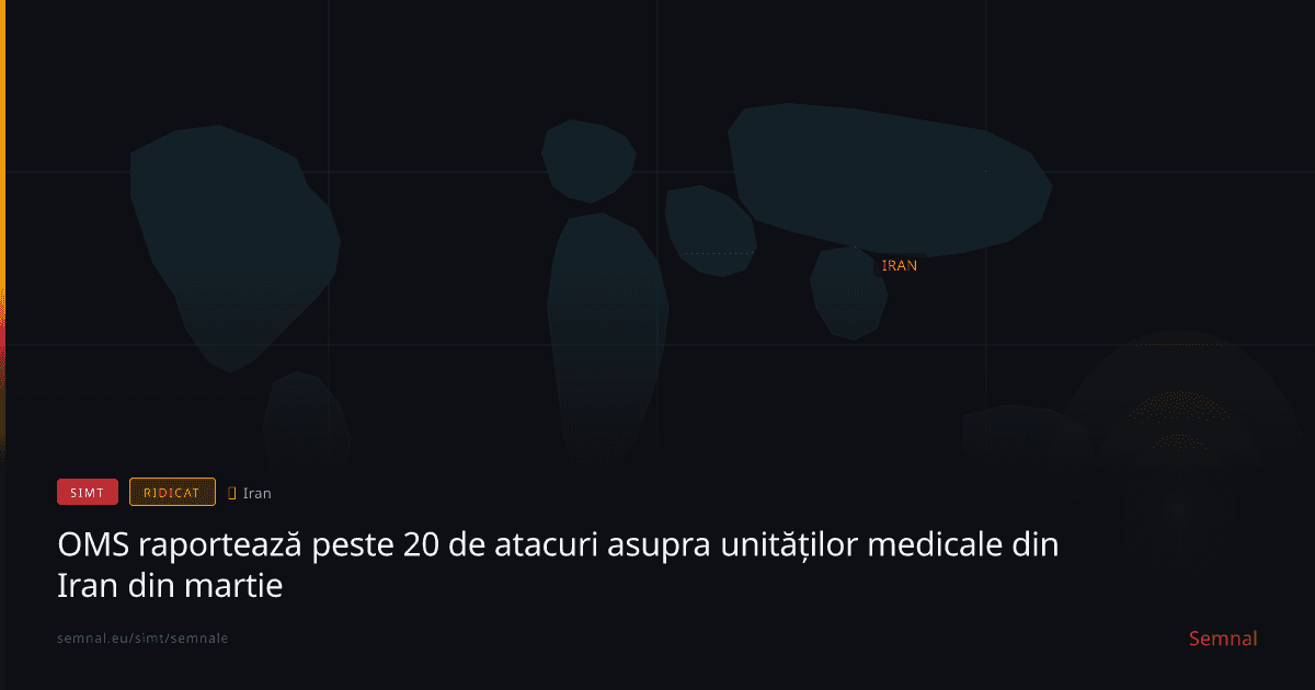 OMS raportează peste 20 de atacuri asupra unităților medicale din Iran din martie — Semnale