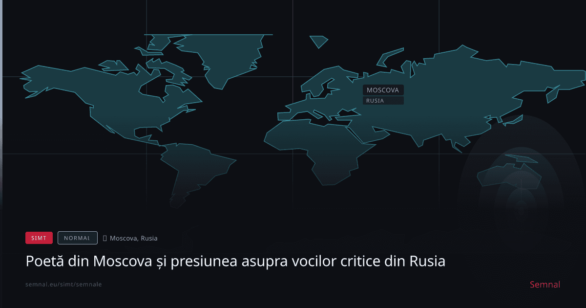 Poetă din Moscova și presiunea asupra vocilor critice din Rusia — Semnale