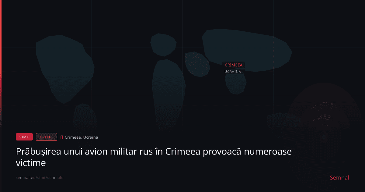 Prăbușirea unui avion militar rus în Crimeea provoacă numeroase victime — Semnale