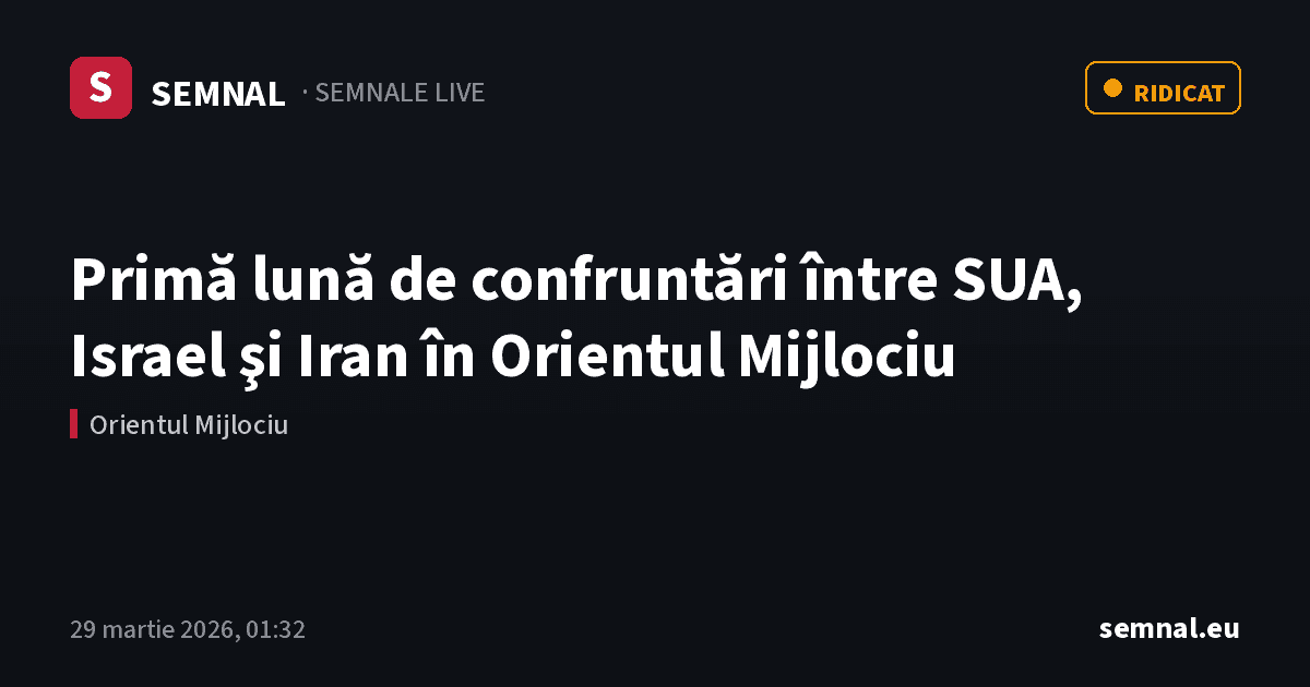 Primă lună de confruntări între SUA, Israel şi Iran în Orientul Mijlociu — Semnale