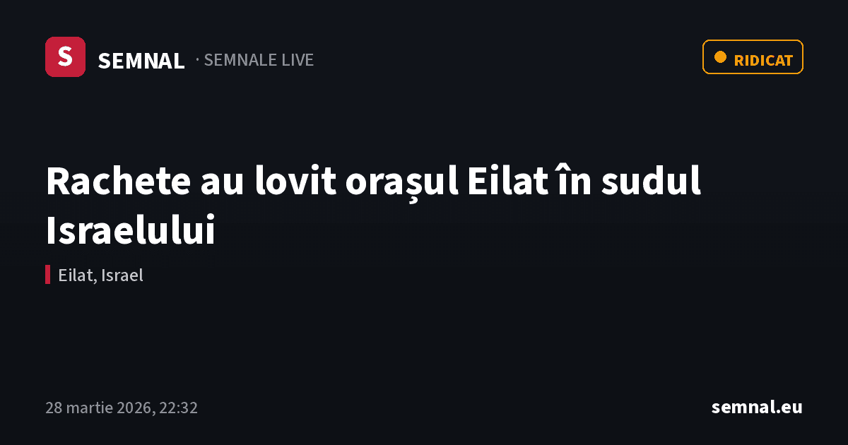 Rachete au lovit orașul Eilat în sudul Israelului — Semnale