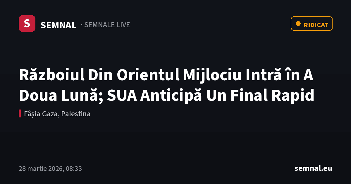 Războiul Din Orientul Mijlociu Intră în A Doua Lună; SUA Anticipă Un Final Rapid — Semnale