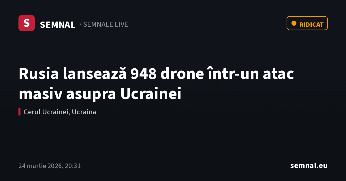 Rusia lansează 948 drone într-un atac masiv asupra Ucrainei — Semnale