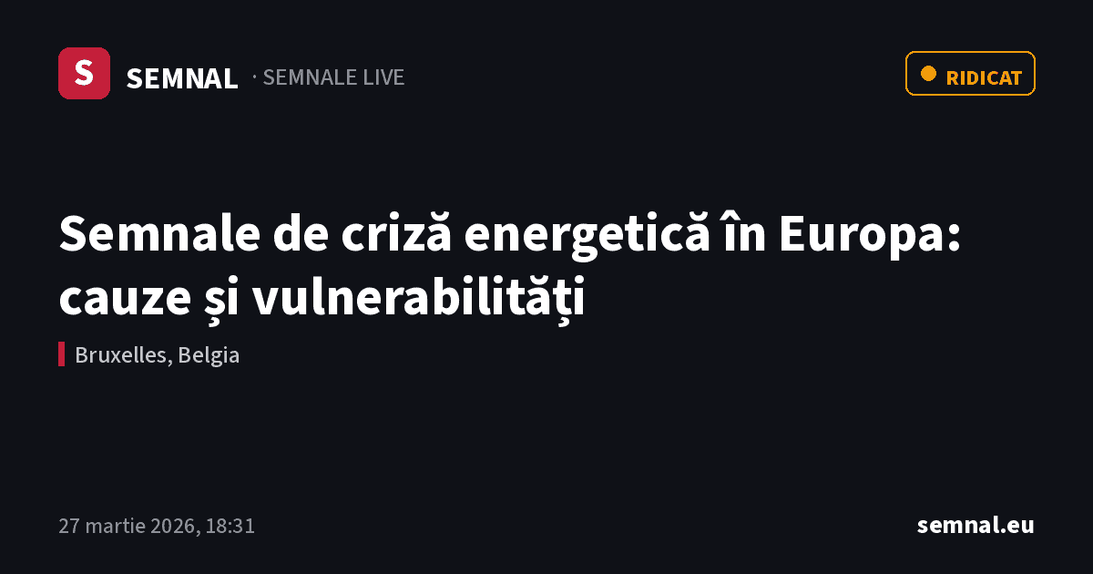 Semnale de criză energetică în Europa: cauze și vulnerabilități
