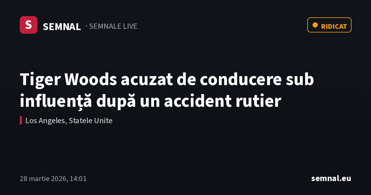 Tiger Woods acuzat de conducere sub influență după un accident rutier — Semnale