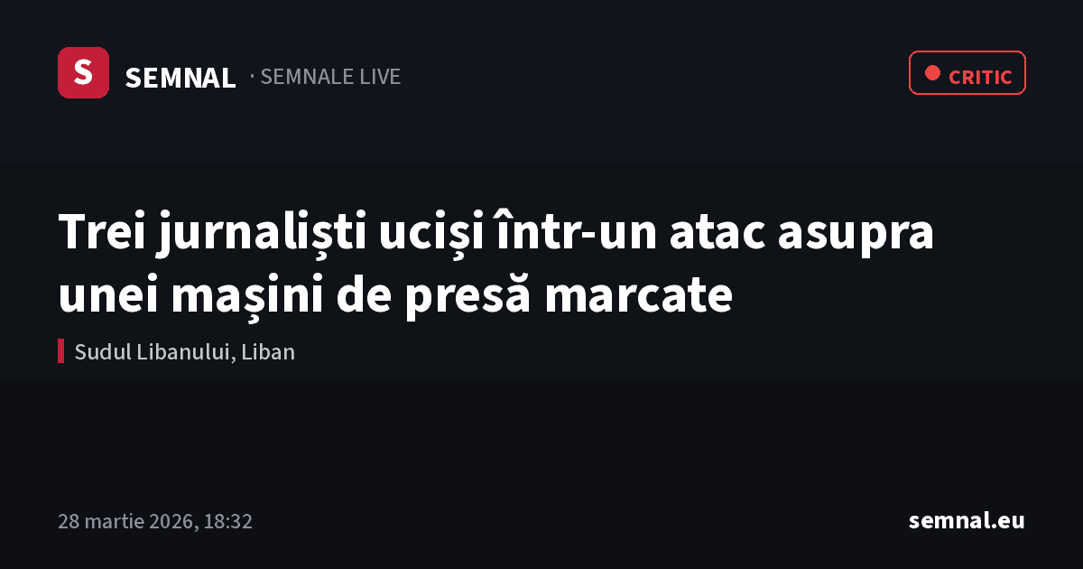 Trei jurnaliști uciși într-un atac asupra unei mașini de presă marcate — Semnale