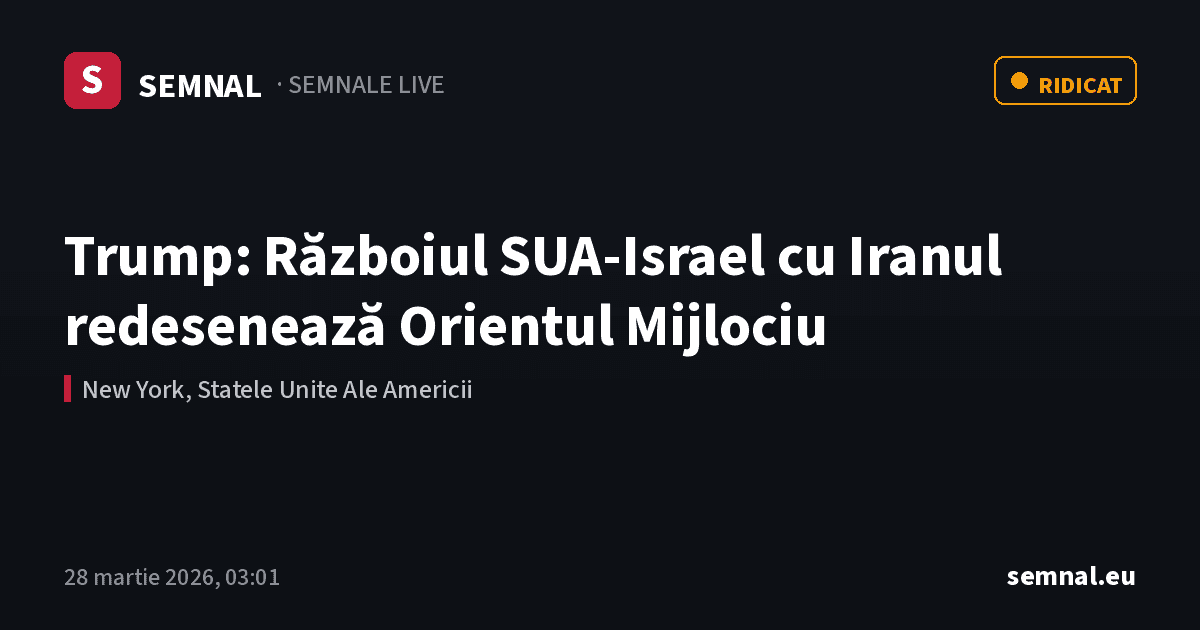 Trump: Războiul SUA-Israel cu Iranul redesenează Orientul Mijlociu — Semnale