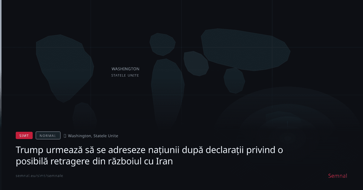 Trump urmează să se adreseze națiunii după declarații privind o posibilă retragere din războiul cu I — Semnale