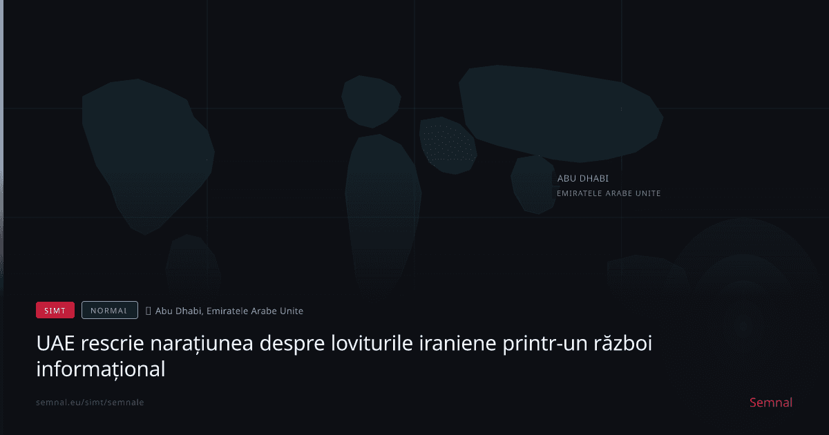 UAE rescrie narațiunea despre loviturile iraniene printr-un război informațional — Semnale
