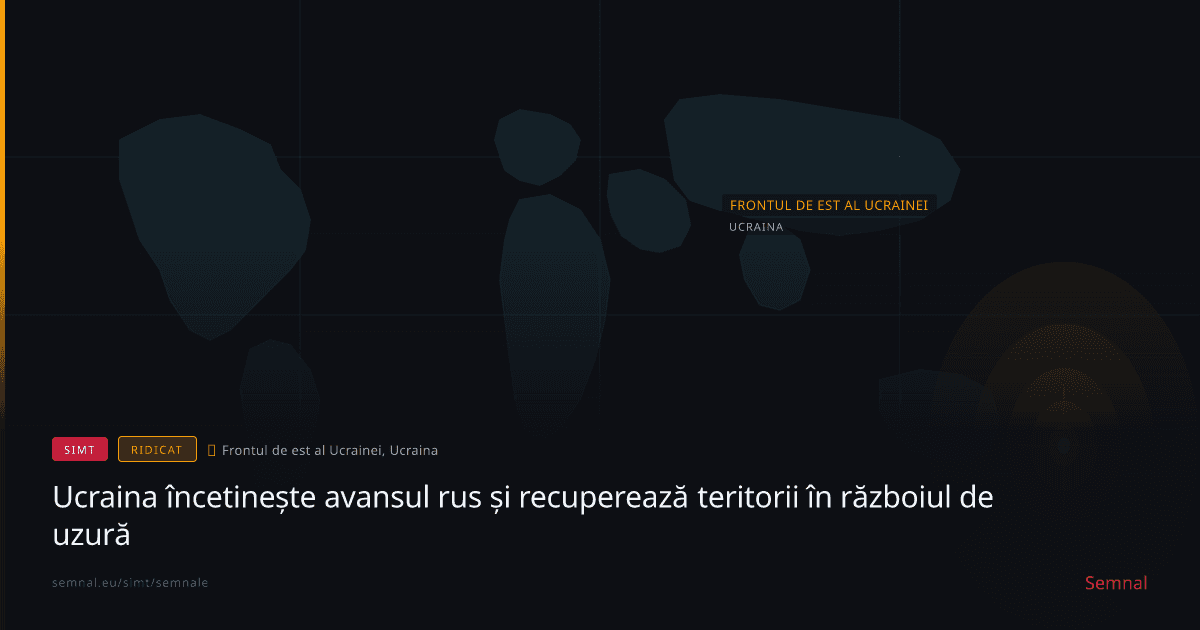 Ucraina încetinește avansul rus și recuperează teritorii în războiul de uzură — Semnale