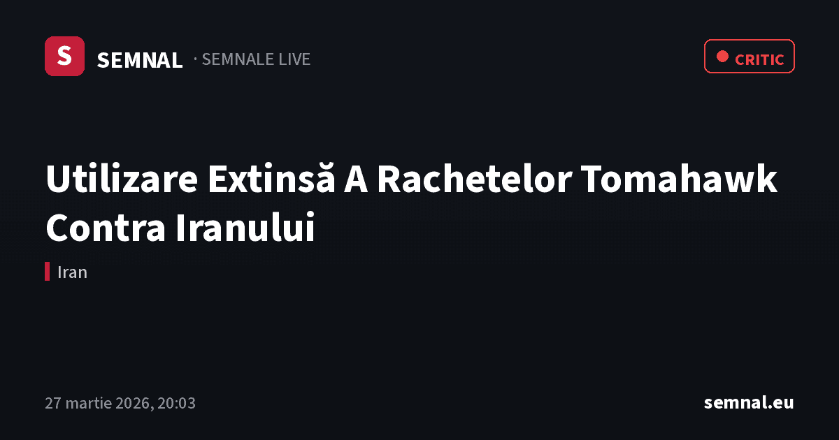 Utilizare Extinsă A Rachetelor Tomahawk Contra Iranului — Semnale