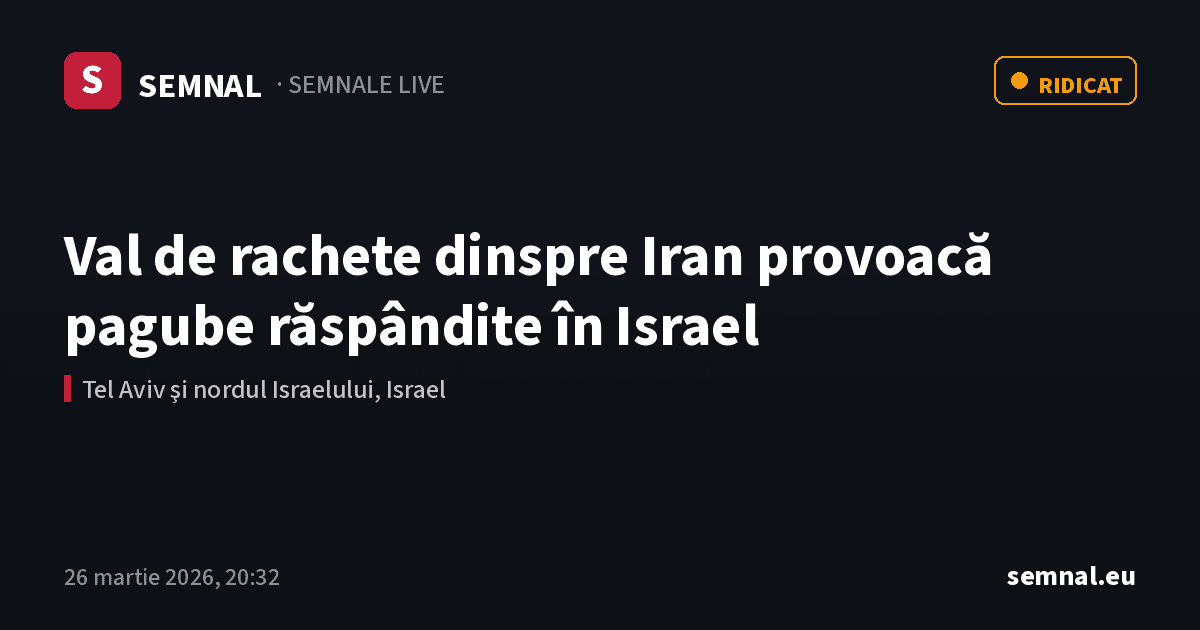 Val de rachete dinspre Iran provoacă pagube răspândite în Israel — Semnale