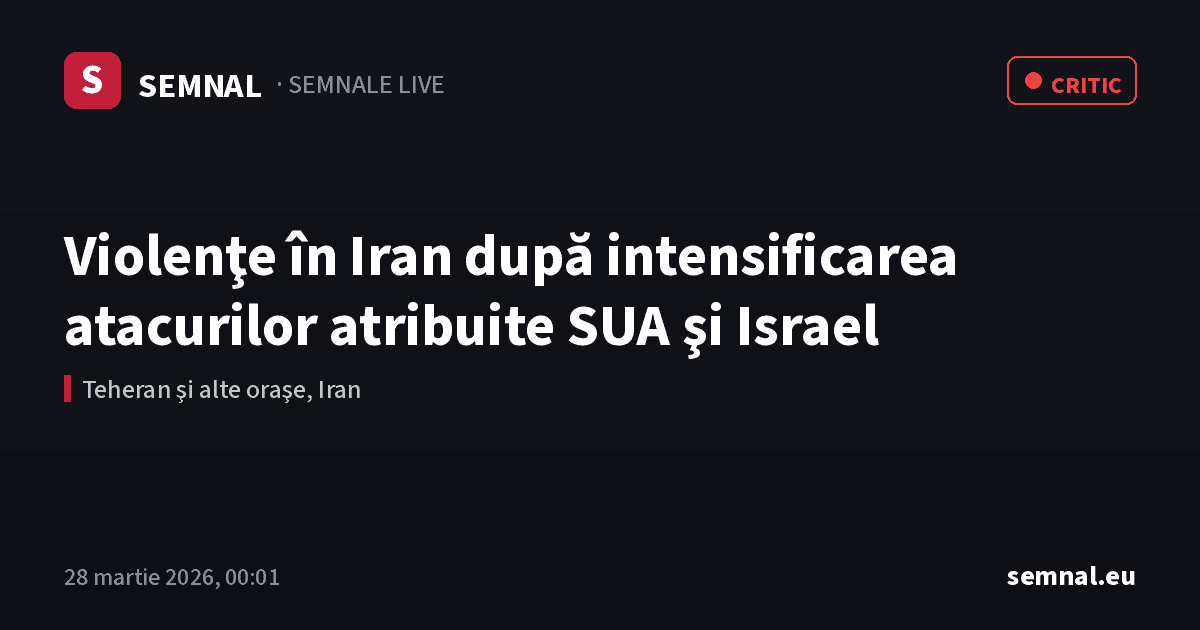 Violenţe în Iran după intensificarea atacurilor atribuite SUA şi Israel — Semnale
