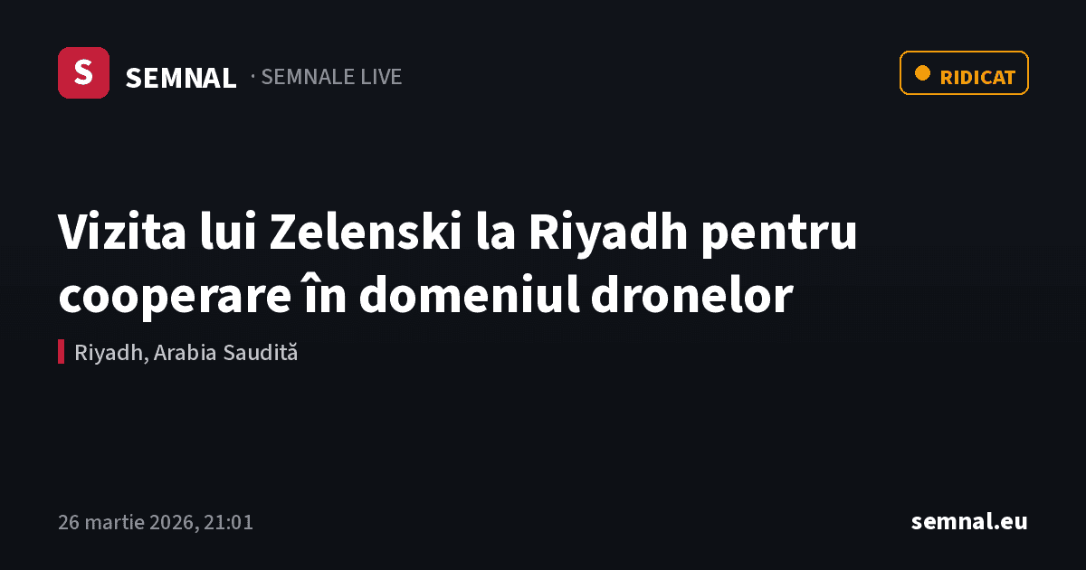 Vizita lui Zelenski la Riyadh pentru cooperare în domeniul dronelor — Semnale