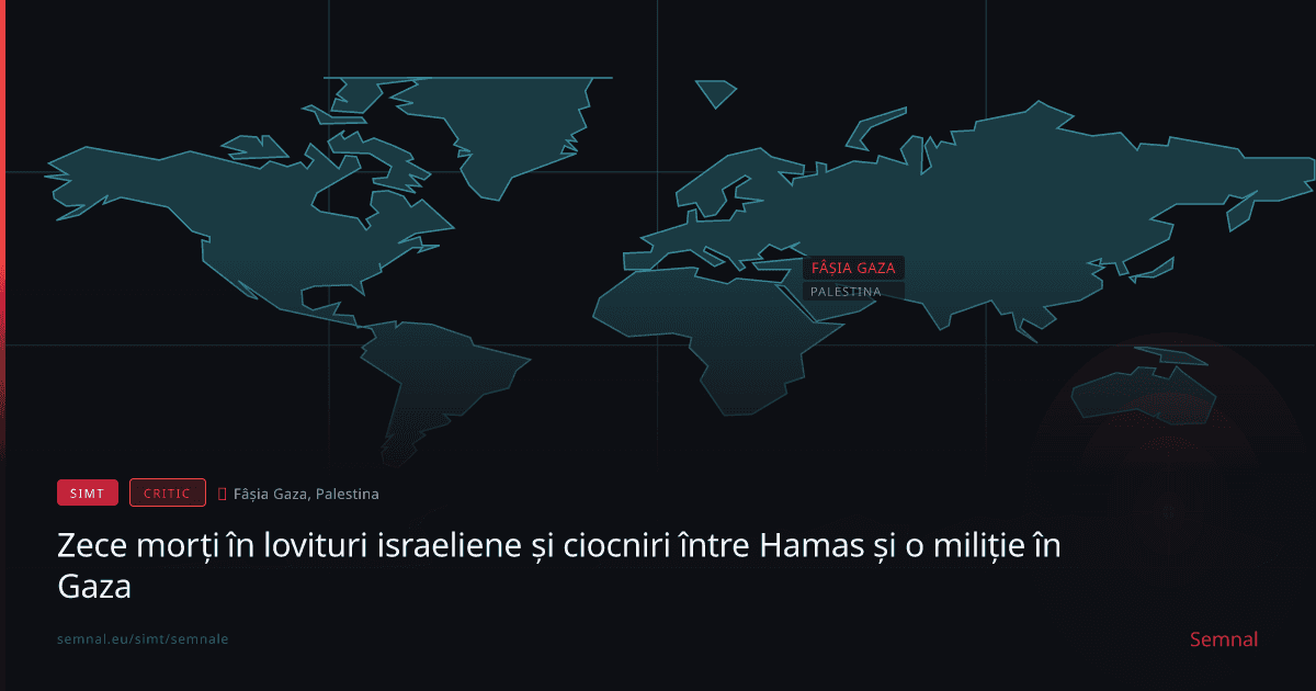 Zece morți în lovituri israeliene și ciocniri între Hamas și o miliție în Gaza — Semnale