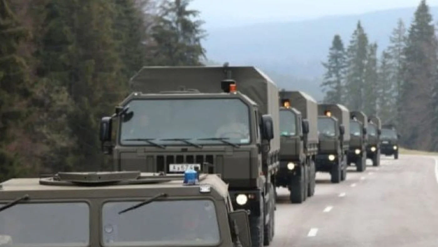 Coloane militare pe drumurile din Cluj și Bistrița-Năsăud