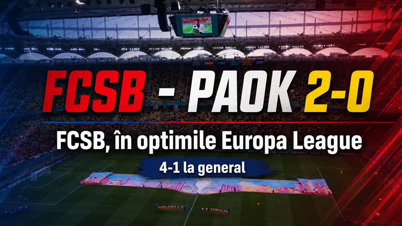 FCSB se califică în optimile Europa League după PAOK