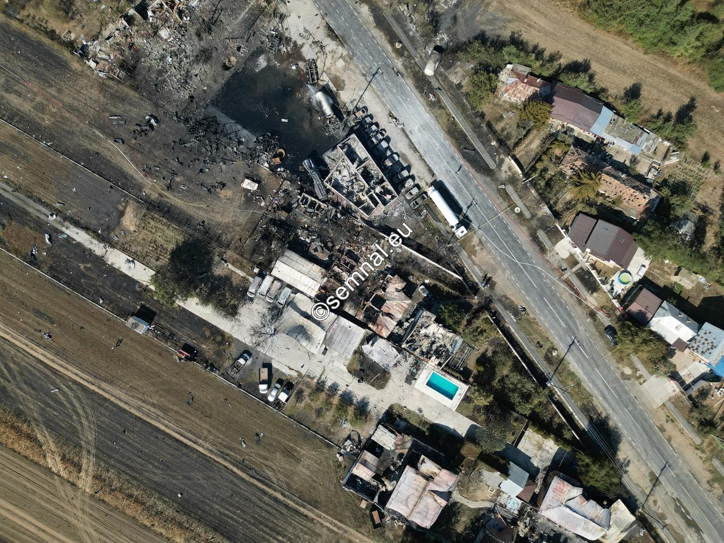 Foto și video cu zona afectată de exploziile catastrofale de la Crevedia