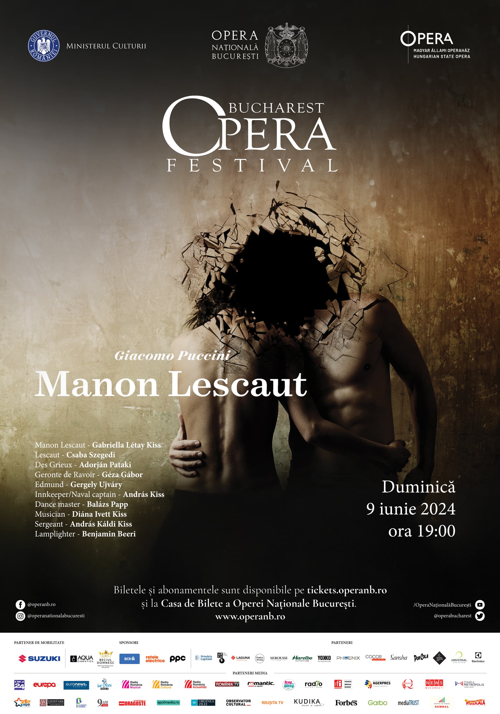 Opera din Budapesta revine pe scena ONB, cu Manon Lescaut semi-staged, la Bucharest Opera Festival, pe 9 iunie