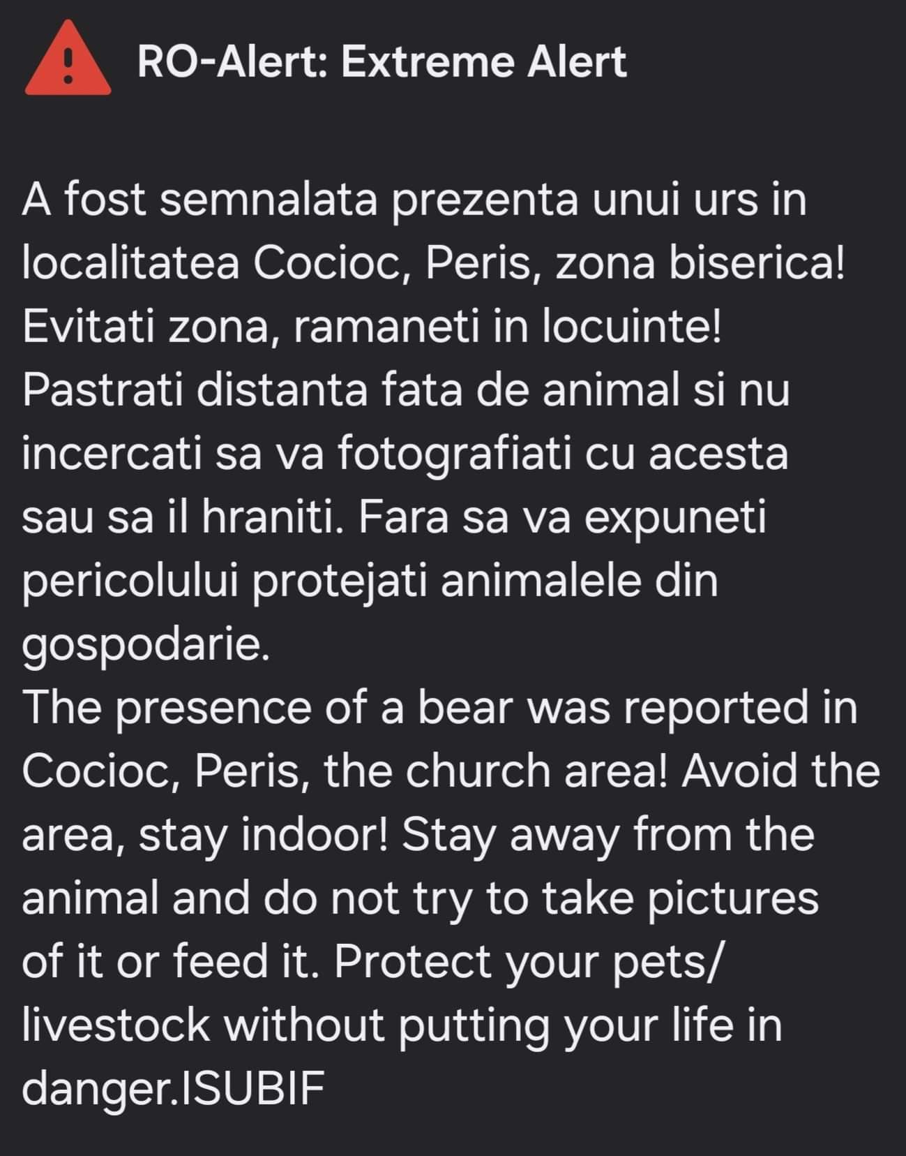 RoAlert Urs Peris Ilfov