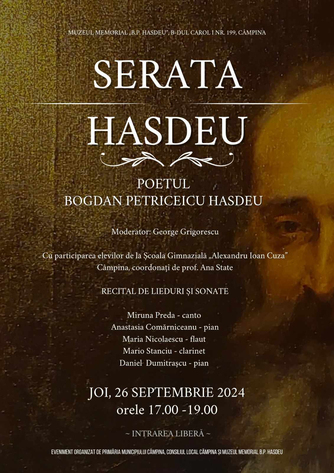 Afiș Serata Hasdeu Campina