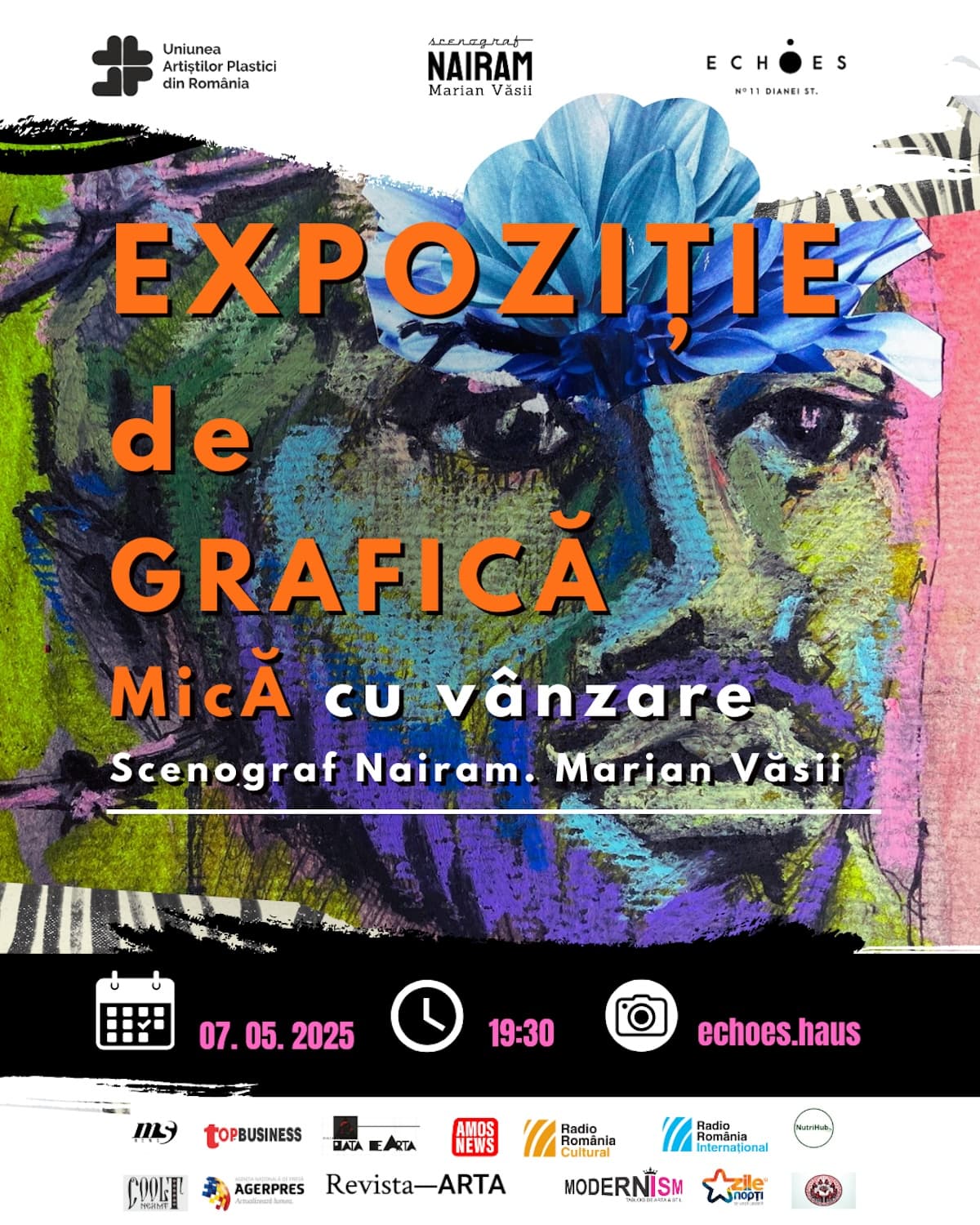 Vernisajul expoziției Aici nu e loc pentru perfecțiune – e loc pentru adevăr semnată de scenograful Nairam. Marian Văsii, pe 7 mai