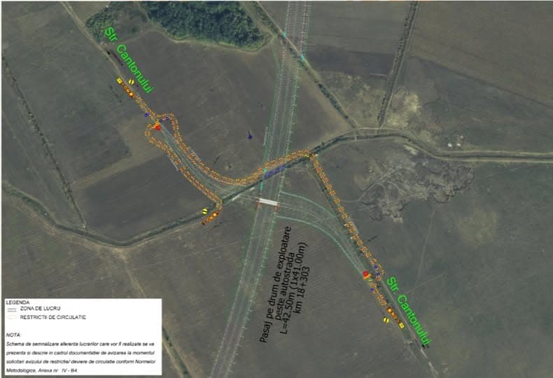 Corbeanca: trafic deviat pe Str. Cantonului – lucrări la pasarela peste A0