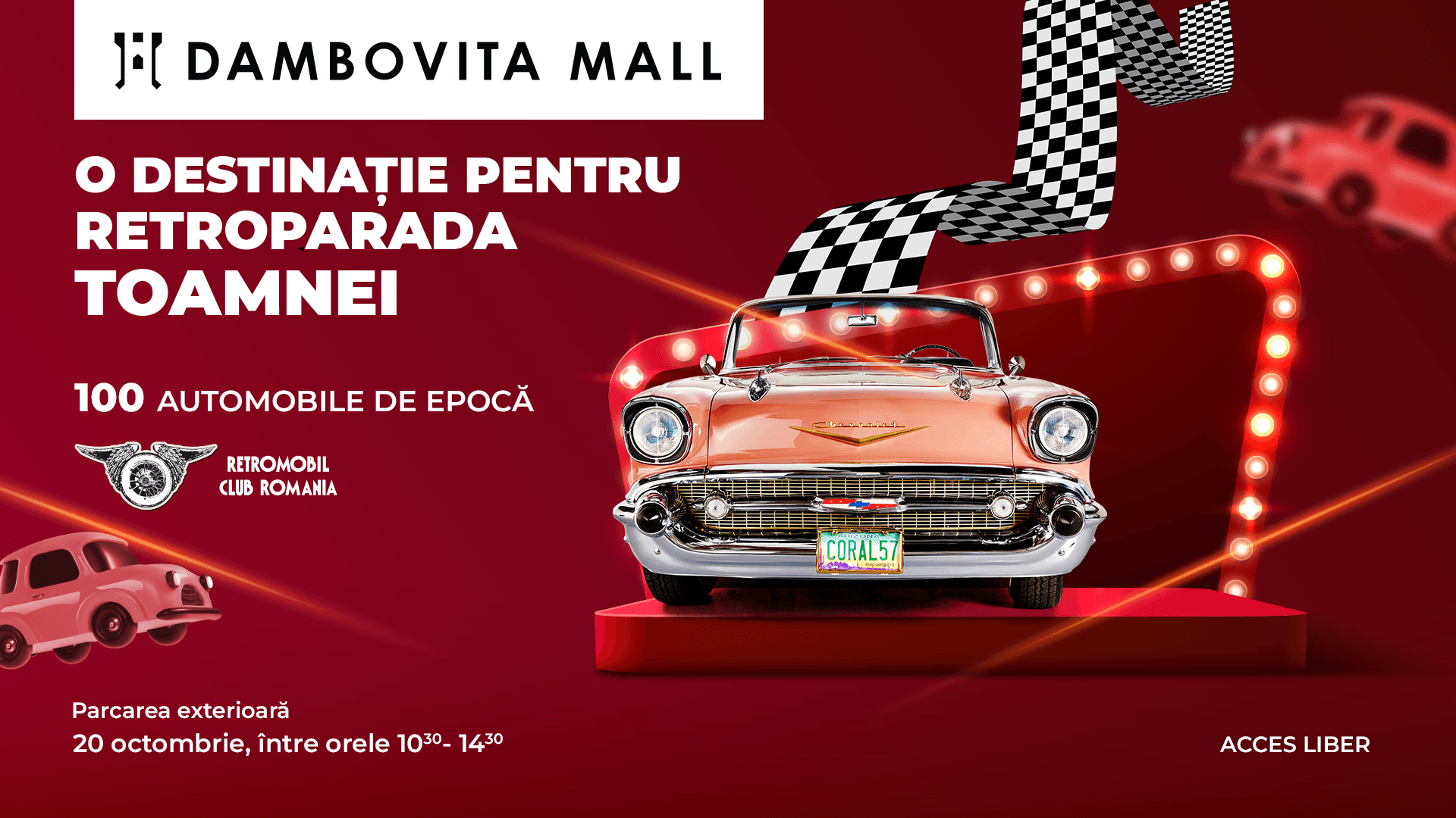Retro atmosferă la Dâmbovița Mall: peste 120 de mașini de epocă vor fi expuse în parcarea exterioară